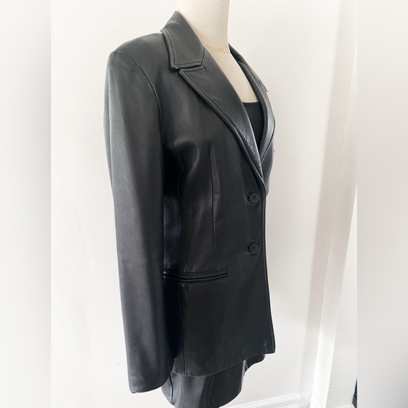 Vintage Andasimo Genuine Black Leather Blazer – Size 6 - Picture 3 of 9